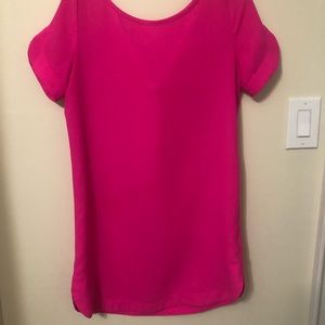 Hot pink shift mini dress